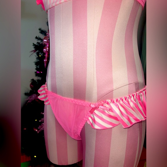 Victoria’s Secret Classic Candy Stripe 2 Pc Apron French Maid Boudoir Set - Picture 13 of 15